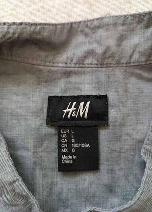 Мужская тоненькая рубашка на короткий рукав на стойку h&amp;m2 фото