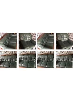 Продам шкіряний диван+крісло