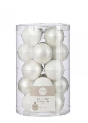 Ялинкові скляні кульки 20 шт, 4  см, "house of seasons"