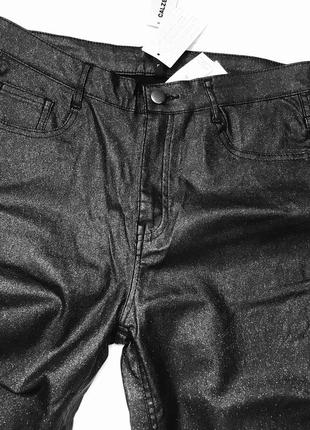 Новые серебристые джинсы skinny брюки/ высокая посадка4 фото