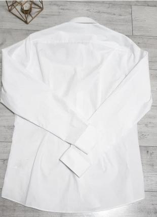 Рубашка мужская белая длинный рукав р 44-46 бренд "next"2 фото