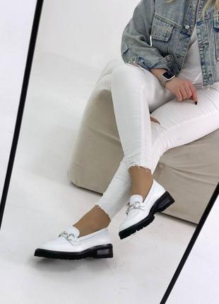 Кожаные женские туфли лоферы из натуральной кожи3 фото