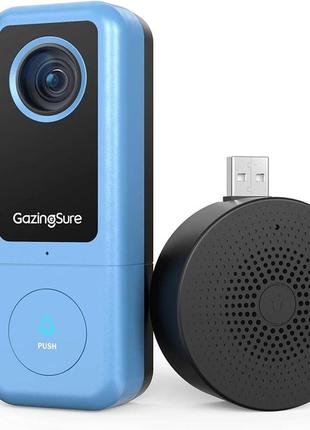 Дверной звонок gazingsure с проводной камерой, видеодомофон 2k, безопасность wi-fi, умный видеозвонок