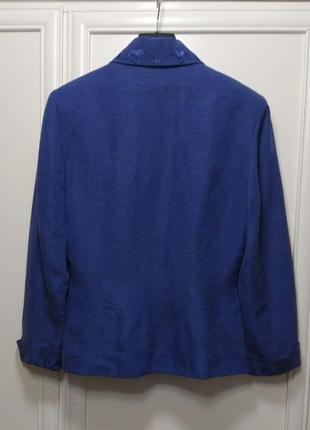 Пиджак, шелк, лен, васильковый, с вышивкой, от monsoon2 фото