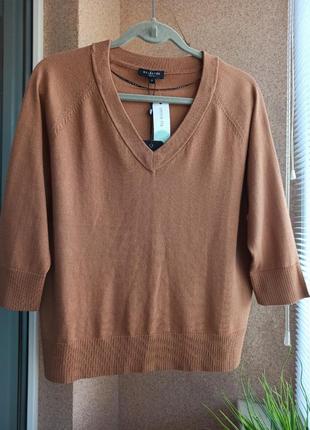 Красивый стильный трикотажный свитер / пуловер с рукавом 3/4 модного цвета2 фото