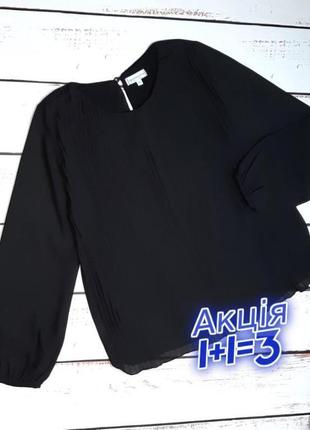 1+1=3 итальянская черная блуза блузка с плиссеровкой modissima, размер 44 - 46