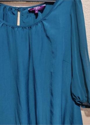 Шифонова блуза inspire жіноча офісна святкова повсякденна блакитна3 фото