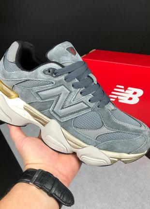 Мужские кроссовки new balance 9060 замшевые серые бежевые