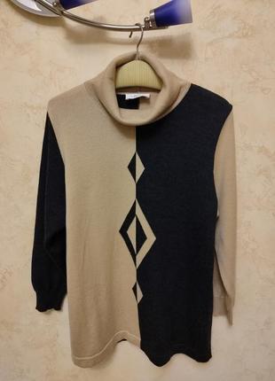 Красивый шерстяной двухцветный свитер2 фото