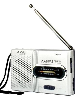 Карманний портативний міні радіоприймач на батарейках indin bc-r21