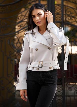 Стильная укороченная куртка косуха женская демисезонная куртка*2 цвета* люкс качество9 фото