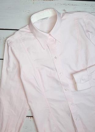 1+1=3 шикарная качественная нежно-розовая приталенные блуза befeni, размер 44 - 462 фото