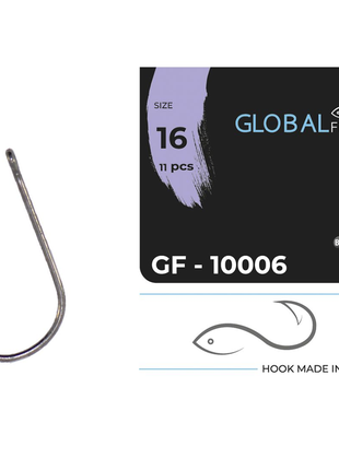 Гачок global fishing gf-10006 №16 (11шт/уп)