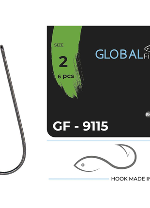 Гачок gf - 9115 розмір #2 (6 шт/уп)