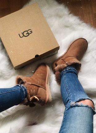 Ugg mini bailey bow ii brown3 фото