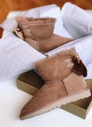 Ugg mini bailey bow ii brown5 фото