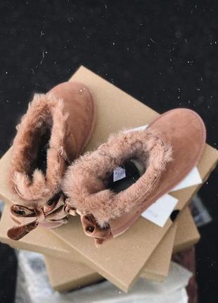 Ugg mini bailey bow ii brown6 фото