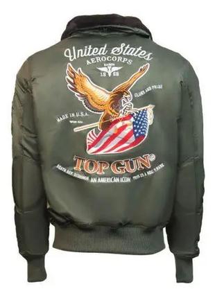Бомбер top gun eagle cw45 jacket tgj1938 (olive)3 фото