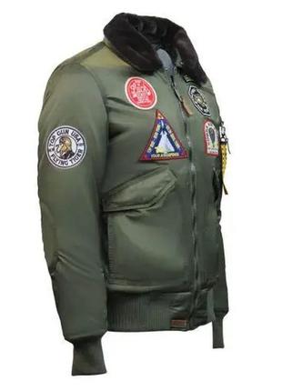 Бомбер top gun eagle cw45 jacket tgj1938 (olive)4 фото