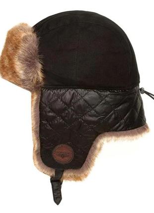 Зимова шапка top gun картатий winter hat (чорна)1 фото