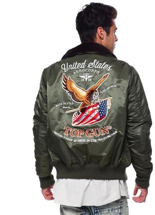 Бомбер top gun eagle cw45 jacket tgj1938 (olive)9 фото