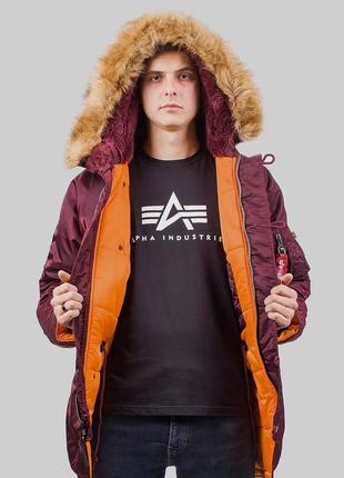 Куртка аляска alpha industries slim fit n-3b parka (maroon)5 фото