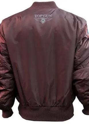 Бомбер top gun ma-1 nylon bomber jacket with patches (maroon)2 фото