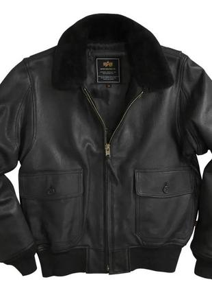 Шкіряна льотна куртка g-1 leather jacket (чорна)