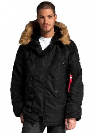 Куртка аляска alpha industries n-3b parka (black)2 фото