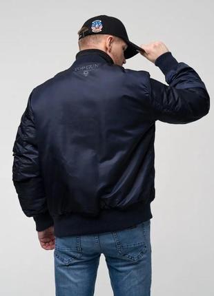 Бомбер top gun ma-1 bomber jacket (синій)2 фото