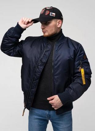 Бомбер top gun ma-1 bomber jacket (синій)3 фото