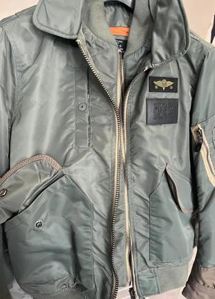 Бомбер schott vintage cwu 45 flight jacket (khaki)4 фото