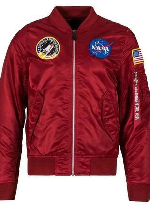 Вітровка l-2b nasa flight jacket alpha industries (red)1 фото