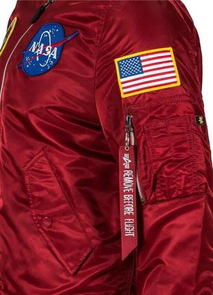 Вітровка l-2b nasa flight jacket alpha industries (red)3 фото