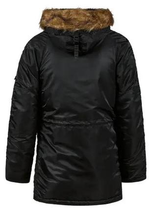 Зимова куртка slim fit n-3b parka alpha industries (black/brown)2 фото