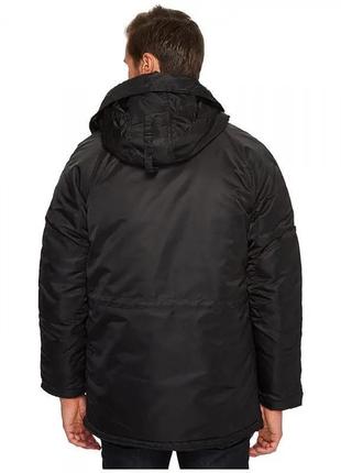Зимова куртка slim fit n-3b parka alpha industries (black/brown)3 фото