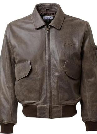 Шкіряна куртка boeing cwu 45/p leather bomber jacket (коричнева)1 фото