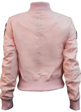 Жіночий бомбер miss top gun ma-1 jacket with patches (pink)2 фото