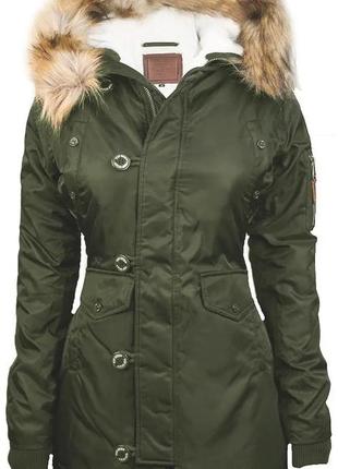 Жіноча парка miss top gun fitted nylon n-3b parka (оливкова)