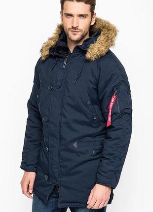 Куртка аляска altitude parka alpha industries (синя)3 фото