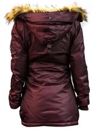 Жіноча куртка парка miss top gun n-3b parka (maroon)2 фото