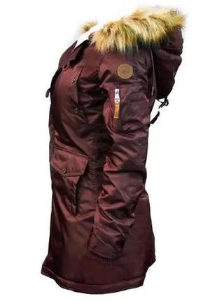 Жіноча куртка парка miss top gun n-3b parka (maroon)4 фото