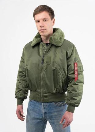 Бомбер b-15 alpha industries (sage green)3 фото