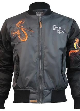 Куртка top gun the flying legend bomber jacket (сіра)1 фото