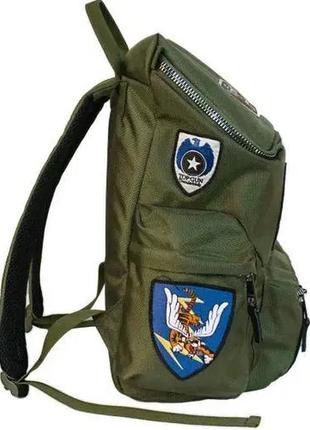 Рюкзак top gun backpack with patches (оливковий)4 фото