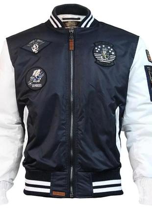 Бомбер top gun ma-1 color block bomber jacket (синьо-білий)