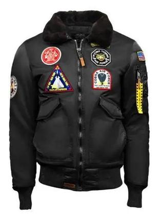 Чоловічий бомбер top gun eagle cw45 jacket (black)1 фото