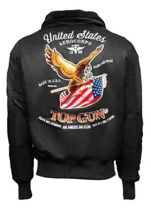 Чоловічий бомбер top gun eagle cw45 jacket (black)3 фото