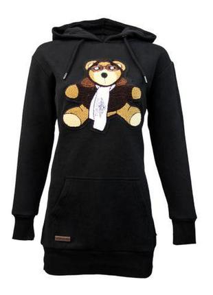 Реглан top gun women's long teddy hoodie (чорний)