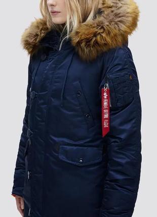 Жіноча куртка аляска alpha industries n-3b w parka (blue)2 фото